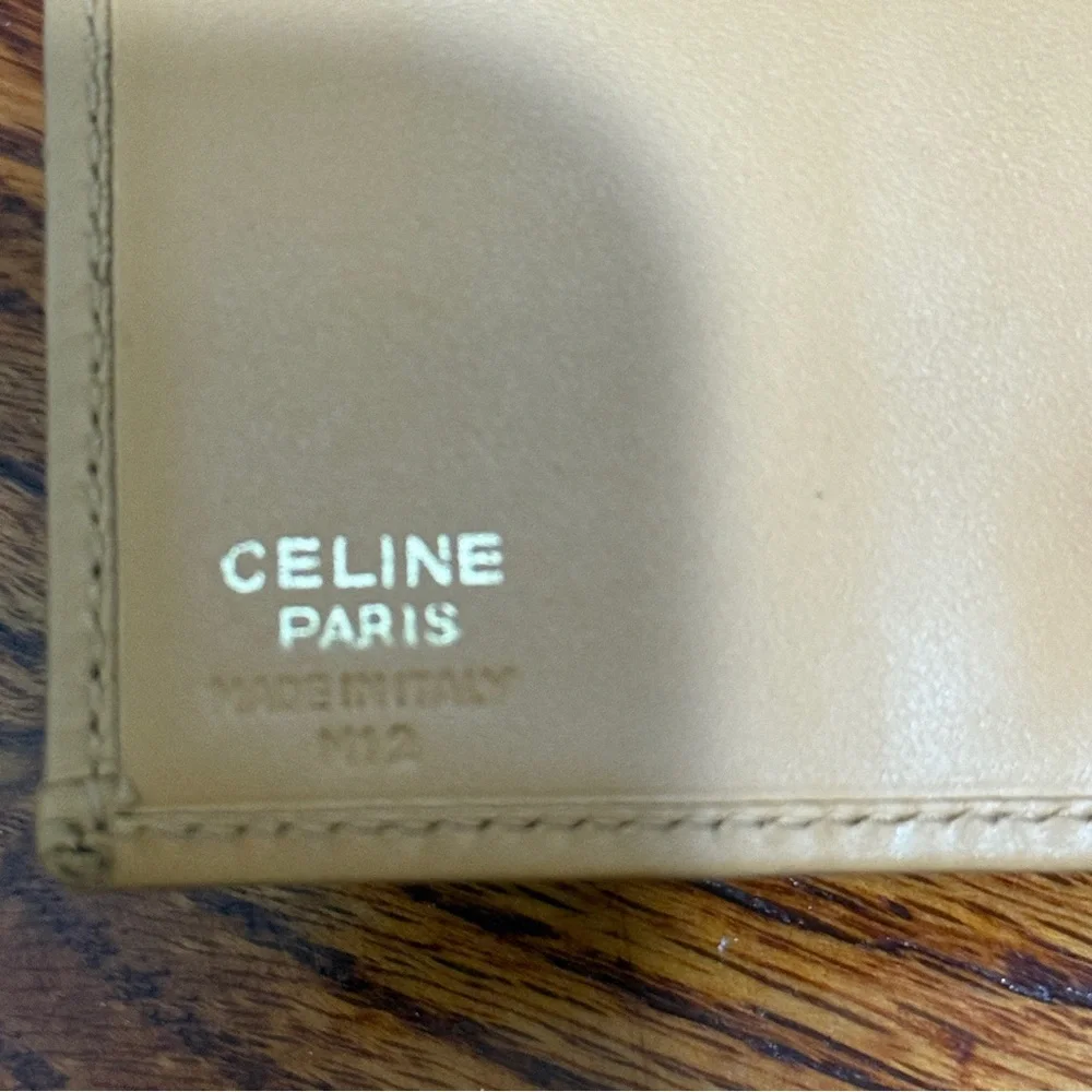 Celine Tan and Brown Logo Kiss Lock Wallet - Picture 7 of 12